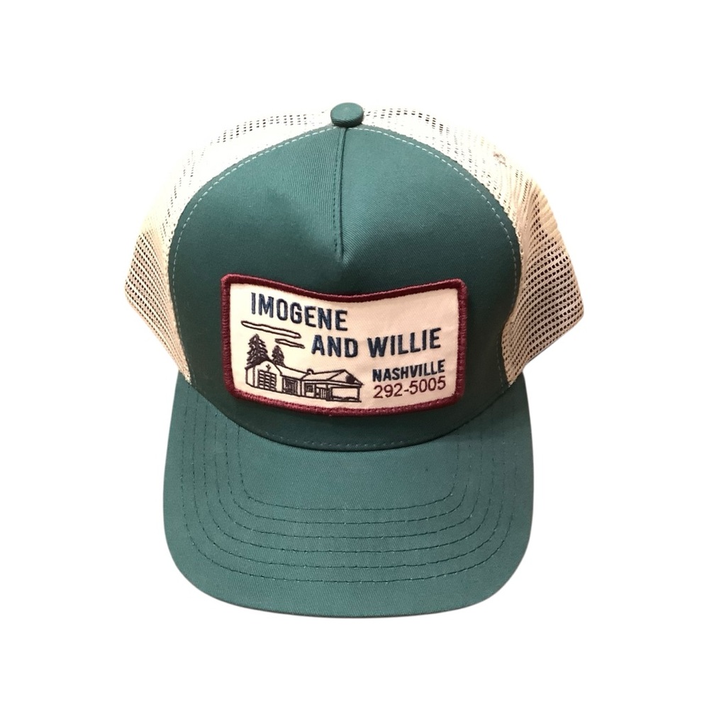 imogene + willie Green and White Trucker Hat